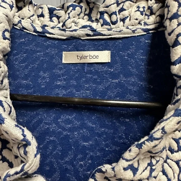 Tyler Boe Patterned Navy and White Midi Dress - Picture 2 of 3